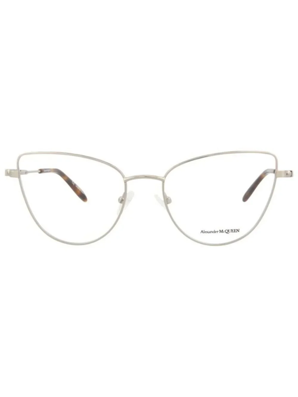 New Alexander McQueen Womens Cat Eye Silver Silver Transparent Fashion Designer